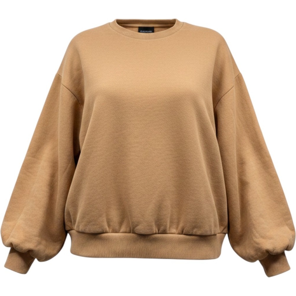 8 by YOOX Tan Organic Cotton Oversized Balloon Sleeve Sweatshirt XL Portugal
